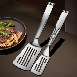 Doppelseitige Steak klemmen aus Edelstahl & Koch zange Flipping Spatel Food Clip Utensil Set für Buffet BBQ & <span class=keywords><strong>Burger</strong></span> - Product Image 4