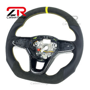 <span class=keywords><strong>Volante</strong></span> Deportivo de Cuero Perforado de Ante con Fibra de Carbono para Volkswagen ID3 ID7 VW Mk6 <span class=keywords><strong>Mk7</strong></span> Mk8 <span class=keywords><strong>gti</strong></span> Gtr Golf R-Line R CC POLO - Product Image 2