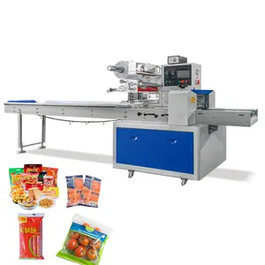 Máquina de embalagem automática de travesseiros, máquina multi-função de embalar alimentos, vegetais, pão, máquina de embalagem
