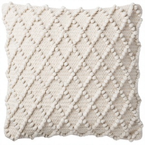 Soft Cream Boho Pillow <b>Cover</b> <b>Moroccan</b> <b>Cushion</b> <b>Cover</b> With Tufted Handwoven Cotton <b>Cushion</b> case Farmhouse Pillowcase Home Decor - Product Image 1