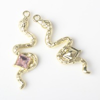 Personnalisé Simple Alliage Carré Zodiaque Serpent Petit Pendentif À Charmes DIY Bracelet Collier Accessoires