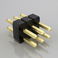 Connecteur de têtes de bornes verticales mâles pour PCB, double rangée, en nylon et laiton, pas de 1 mm, 2x3P, 180 degrés, PZ100-2-3-Z-1.0mm