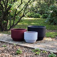Pots à fleurs carrés en fibre de verre multicolores personnalisables, best-sellers, écologiques, pour jardin extérieur, avec trou de drainage