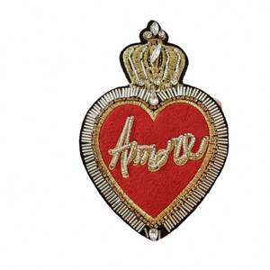 Cross-borderโบฮีเมียนทําด้วยมือเสื้อผ้าอุปกรณ์เสริมท่อ<span class=keywords><strong>ลูกปัด</strong></span>มงกุฎLove DIYผ้าแพทช์ - Product Image 1