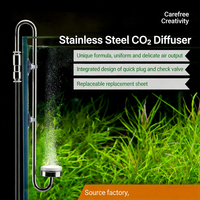 Diffuseur de CO2 en acier inoxydable 304, atomiseur transparent pour aquariums plantés, bureau et salle à manger, pour réservoirs de plantes aquatiques