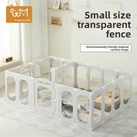 Parc de jeu pour animaux domestiques en plastique transparent acrylique, barrière d'isolement intérieure surélevée et épaissie, écologique
