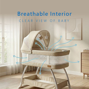 Nueva Cuna de Madera para Bebé con Deslizamiento Automático, Cuna Eléctrica Plegable con Deslizamiento Automático - Product Image 4