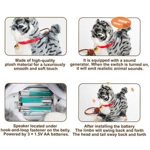 Juguete de Gato Tabby de Peluche Eléctrico con Control por Línea, Sonido Musical al Tacto para Niños, Juego de Simulación, Juego de Roles, Juego Interactivo - Product Image 5