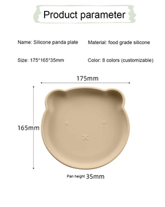Assiettes en silicone pour bébé Vaisselle en silicone de qualité alimentaire sans Bpa Assiette de bébé en forme d'ours pour l'alimentation des enfants - Product Image 6