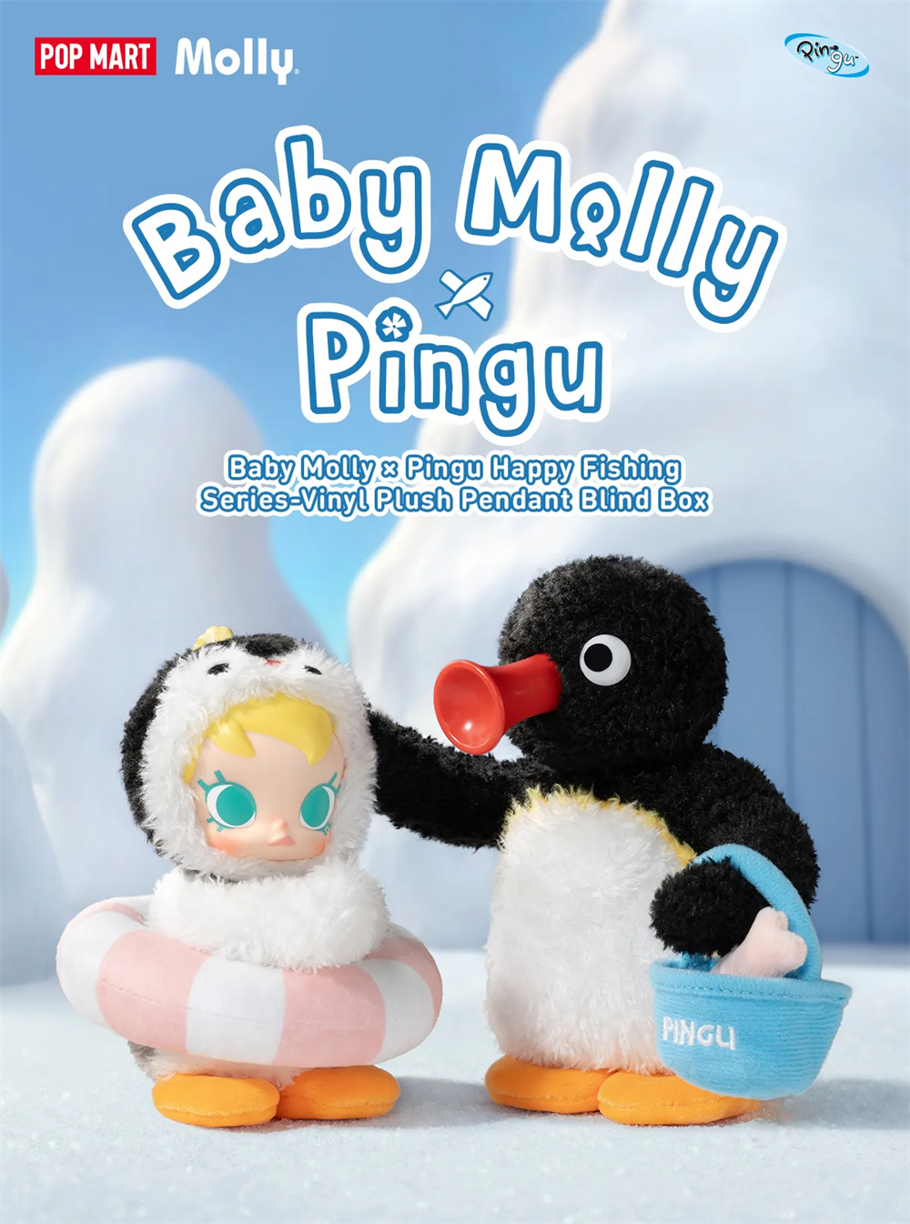 Pingu Baby Molly Fishing Happy Plush Pendant Series × MOLLY POP 
