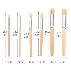 Lot <span class=keywords><strong>de</strong></span> 3/6 pinceaux professionnels à poils <span class=keywords><strong>de</strong></span> porc, tête ronde, poils durs, creux, pour <span class=keywords><strong>peinture</strong></span> à l'<span class=keywords><strong>huile</strong></span>, stylo à <span class=keywords><strong>peinture</strong></span>, pinceau plat pour l'art - Product Image 3