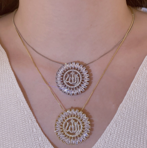 Joyería Religiosa, Collar con Colgante de Alá Musulmán Chapado en Oro de 18K, Luna Creciente, Oración Islámica, Collares con Colgante de Alá Árabe para Mujer - Product Image 1