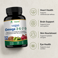 Complément alimentaire végétal Oméga 3 6 7 9 avec huiles de lin, de borragine et d'olive, gélules végétaliennes pour le bien-être quotidien, approvisionnement direct usine