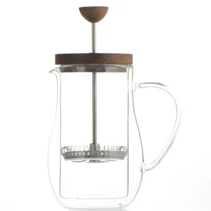 זכוכית בורוסיליקט מכונת קפה צרפתית מסנן קפה ותה צרפתי הכנת 1r
