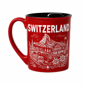 Souvenir de Suisse, Europe, Tasse à café en porcelaine fine de 11 oz, motif <span class=keywords><strong>Edelweiss</strong></span> et train alpin, personnalisable OEM ODM - Product Image 3