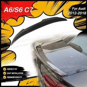 สปอยเลอร์หลัง StarNav สำหรับ A6/S6 C7 ปี 2012-2018 คาร์บอนไฟเบอร์ ทรง PSM  ครีบปลายท้ายรถยนต์ อุปกรณ์ตกแต่งภายนอก - Product Image 6