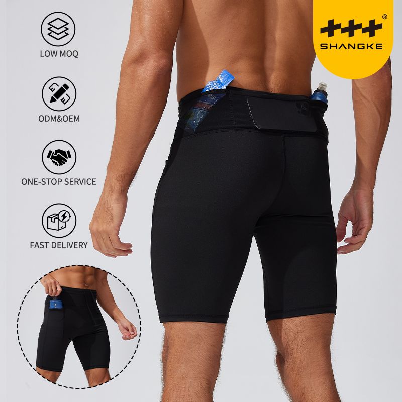 Ensemble tenue de compression hommes 3 pcs Maillot de Gilet+Collant