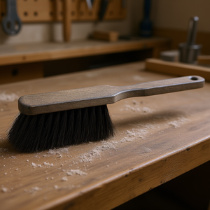 Cepillo de mano Sorex de madera con cerdas de crin de caballo, teñido oscuro, 28 cm, cepillo de limpieza - Product Image 3
