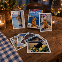Cartes à Jouer Keji Reek Cats - 54 Images Uniques de Chats, Collection Îles Grecques, Designs Personnalisés, Durables, Écologiques, pour la Famille