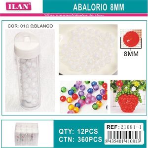 Perline bianche Ilan Abalorio da 8 mm per la creazione di gioielli - Product Image 3