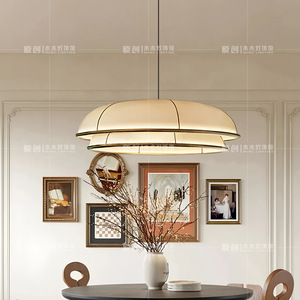 French Retro Style Pendant Lamp Round LED E27 Switch Control For <b>Dining</b> Bedroom <b>Lighting</b> 2025 New Design - Product Image 4
