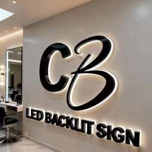 Vente flash : enseigne lumineuse personnalisée pour salon de coiffure, barbier, boutique, réception, logo, enseigne LED rétroéclairée, lettres LED éclairées - Product Image 2