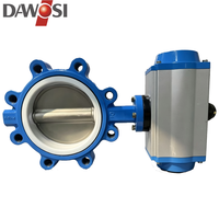 Vanne papillon pneumatique D67L1FQ, disque en acier inoxydable 304 avec siège en PTFE et électrovanne