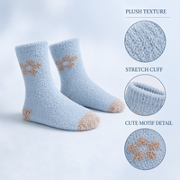 Chaussettes douillettes en peluche à motif personnalisé, douces et chaudes, pour dormir, se détendre et offrir en collection
