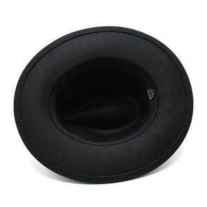 Chapeau Fedora Classique Élégant en Feutre pour Homme, Style Britannique Vintage, à Large Bord Plat, avec Chaîne, pour Femme et Homme, Vente en Gros - Product Image 6