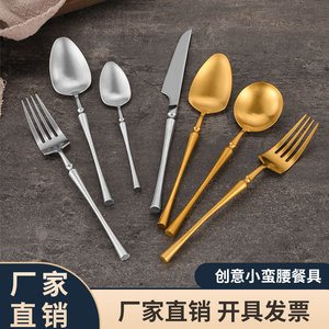 Ensemble de couverts miniatures en acier inoxydable 304, forme ovale, vaisselle durable pour les fêtes - Product Image 3