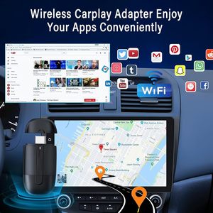 Syong 2 trong 1 không dây Carplay Android Auto Adapter cho iPhone, mini kích thước USB-A Type-C cắm thiết kế, âm thanh xe hơi & Video Plug & Play - Product Image 6