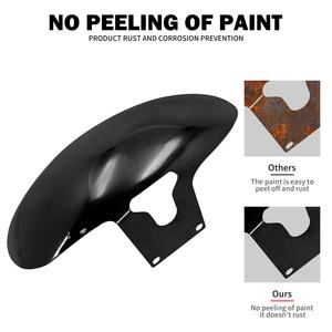 Guardabarros delantero <span class=keywords><strong>cubierta</strong></span> de guardabarros de hierro negro brillante/sin pintar para Harley Softail Fatboy FLFB 2018-2023 160 <span class=keywords><strong>R18</strong></span> rueda delantera - Product Image 5