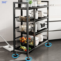 Carrito Organizador de Cocina Multifuncional con Ruedas Estante de Almacenamiento para Horno de Microondas Cesta para Frutas y Verduras Islas de Cocina