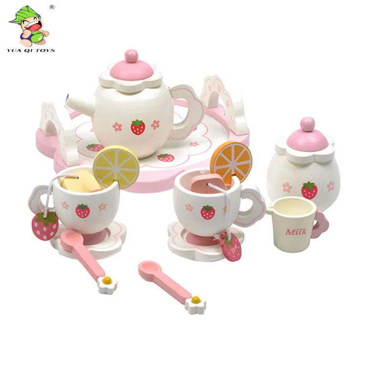 Tableware Play Set Kitchen Accessories Toys Wood Quantity Party kids Pretend Play cup Toy set
