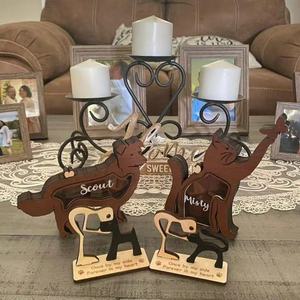 Wooden Dog-Shaped Pet Hair Storage <b>Box</b> Personalized Name Display Standing Decorative <b>Keepsake</b> - Product Image 3