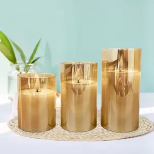 Elegant Led Magic Candle Battery Operated Flickering Flameless Candles Glass Led Candles With Remote And Timer