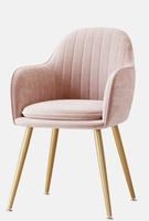 Chaise de salle à manger en tissu de luxe léger avec dossier - Design moderne et épuré pour chambre à coucher