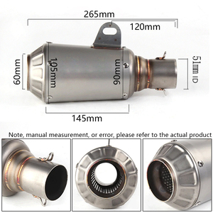 Silenciador Universal de acero inoxidable para escape de motocicleta de 51mm con DB Killer para R3 Ninja250 Mt07 Cbr250rr Crf150 Mt03 Mt15 <span class=keywords><strong>Cbr500r</strong></span> - Product Image 4