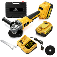 AG03 Meuleuse d'angle industrielle sans fil sans balais 125 mm, batterie lithium-ion rechargeable 3,0 Ah, 10000 tr/min, pour découpe domestique