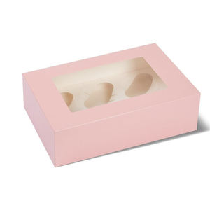 Custom dolce cibo biscotto macaron ciambelle scatola da forno kuchenbox trattare pasticcini al pascolo scatole di biscotti <span class=keywords><strong>rosa</strong></span> con coperchio trasparente - Product Image 1