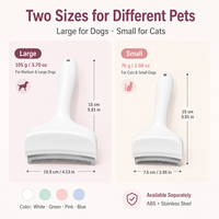 Peigne écologique OEM pour enlever les poils d'animaux, lame incurvée en acier inoxydable, brosse de toilettage pour chiens et chats, outil de toilettage pour animaux de compagnie