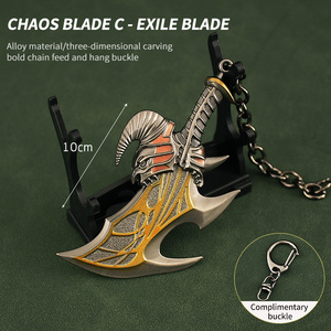 AEI Hobby GOW5 Kratos Axe <span class=keywords><strong>of</strong></span> guns porte-clé en métal modèle pendentif lames de Exile <span class=keywords><strong>Chaos</strong></span> porte-clés accessoires - Product Image 2