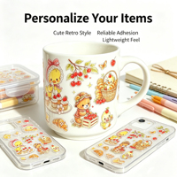 Autocollants de transfert durables et imperméables en cristal, personnalisables pour tasses, téléphones et cadeaux, finition transparente, impression vibrante, transfert facile