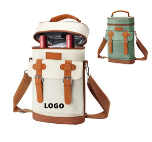 Sac isotherme portable personnalisable pour vin, anti-fuite, isolé, pour 2 bouteilles, sac à main en polyester, refroidisseur à bière et à vin, champagne - Product Image 1