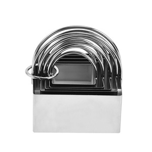 Hình dạng vuông Baking bột công cụ <span class=keywords><strong>5</strong></span> miếng thép không gỉ Biscuit <span class=keywords><strong>Cookie</strong></span> <span class=keywords><strong>cutter</strong></span> Set với xử lý - Product Image 1