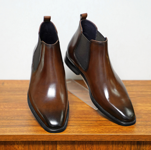 Bottes Chelsea pour hommes de style britannique 2025 en cuir <span class=keywords><strong>vintage</strong></span> avec grandes tailles 38-48 - Product Image 1