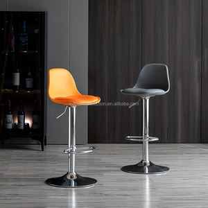 Tabourets de bar de style nordique à la mode en gros, tabourets de bar de cuisine de restaurant bon marché en PU + éponge + fer, tabourets de bar pivotants multicolores - Product Image 1