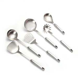 Ensemble d'ustensiles de cuisine en acier inoxydable Home <span class=keywords><strong>Hero</strong></span> pour la cuisine - Spatule multifonction, serveur à spaghetti, cuillère égouttoir, louche - Product Image 1