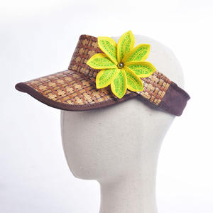 HH00010手作り泡ティアーレハワイアン麦わら織り帽子サマービーチ島ホリデーカジュアルユニセックス装飾的なヘッドウェア - Product Image 5