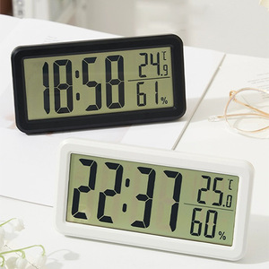 Sveglia Digitale Intelligente e Semplice, Mini Orologio Elettronico da Tavolo LCD Sottile con Temperatura/Umidità, Alimentato a Batteria, da Scrivania/Parete - Product Image 1